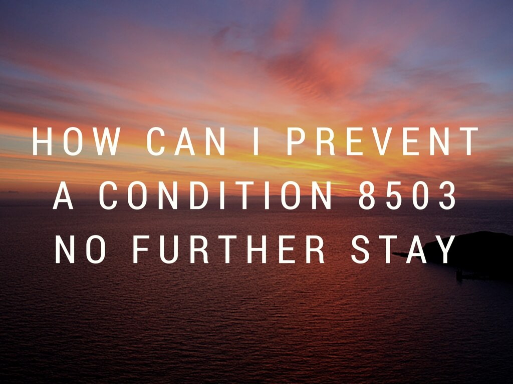 How can I prevent a condition 8503 no further stay?