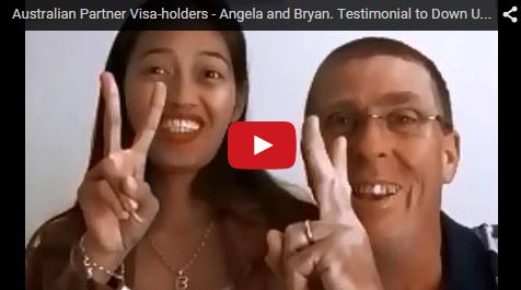 Another happy couple, Bryan and Angela with a partner visa